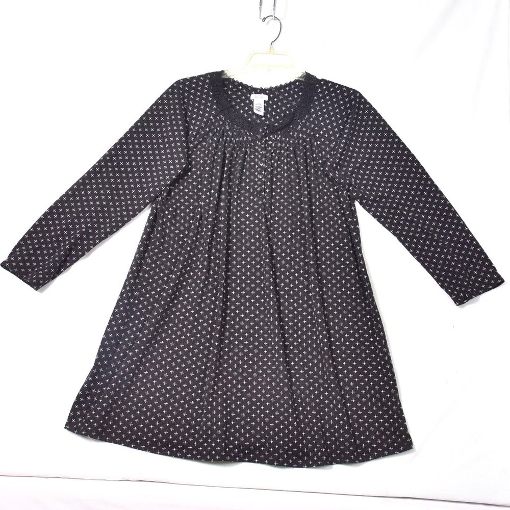 Liz & Co. Ladies Knee-length Black Polyester Nightgown PJ'S Intimates Size XL